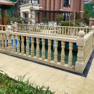 宜春黄金麻花岗岩石材栏杆，扶手，将军柱，花瓶柱