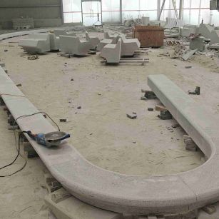 宜春 芝麻白花岗岩弧形花坛石，坐凳石