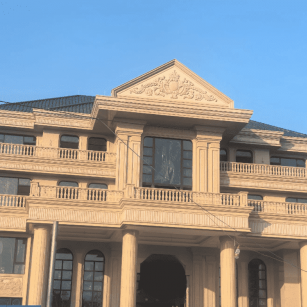 宜春黄金麻别墅外墙干挂石材效果示例