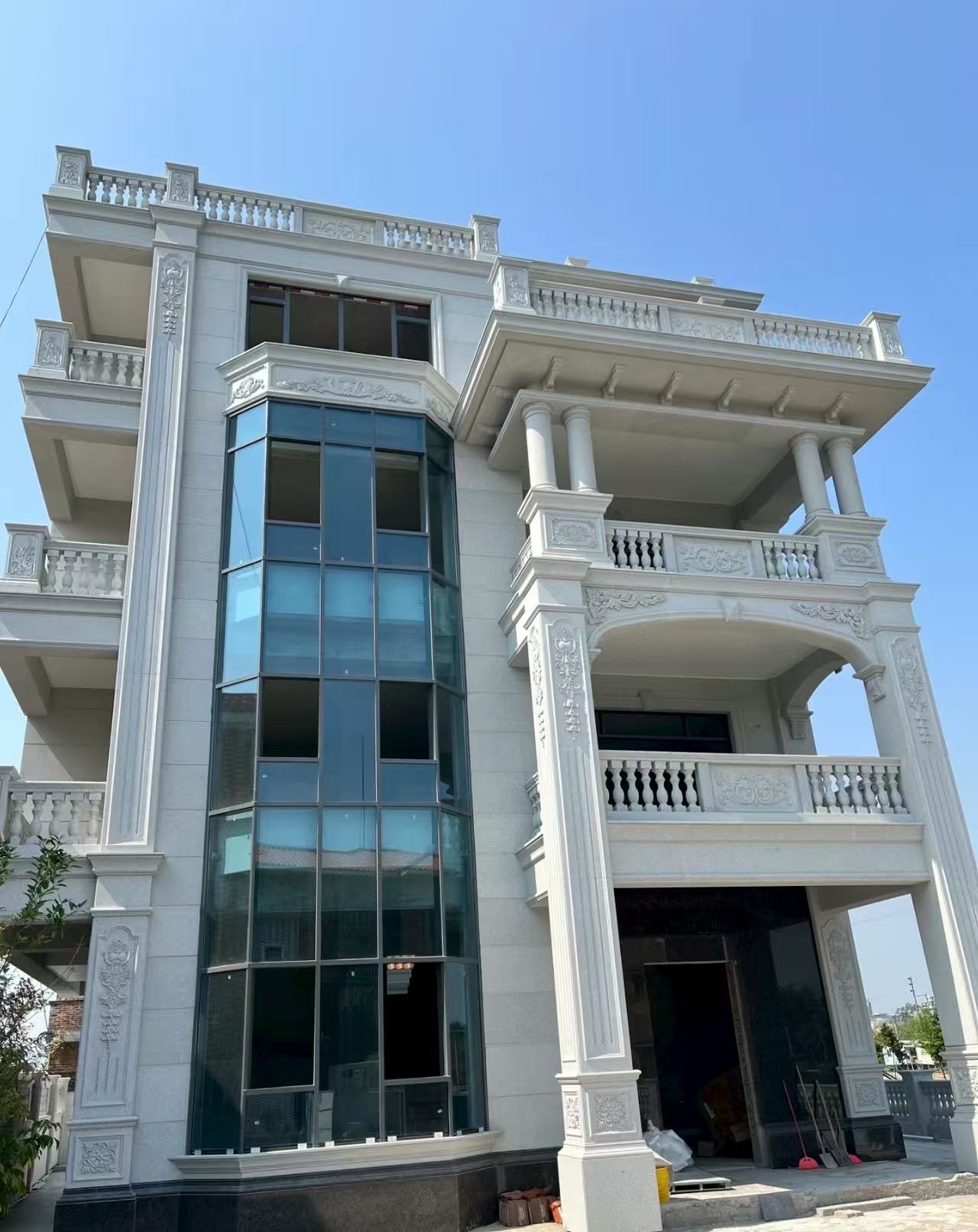 宜春 白麻花岗岩别墅外墙干挂效果展示