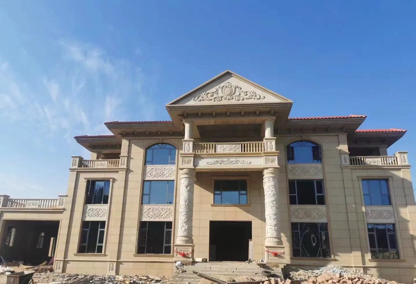 宜春 黄金麻花岗岩别墅外墙干挂