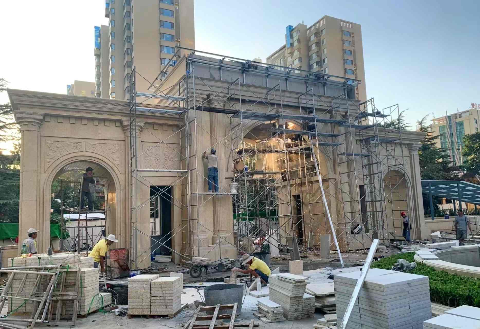 宜春 黄金麻荔枝面花岗岩小区门楼外墙干挂